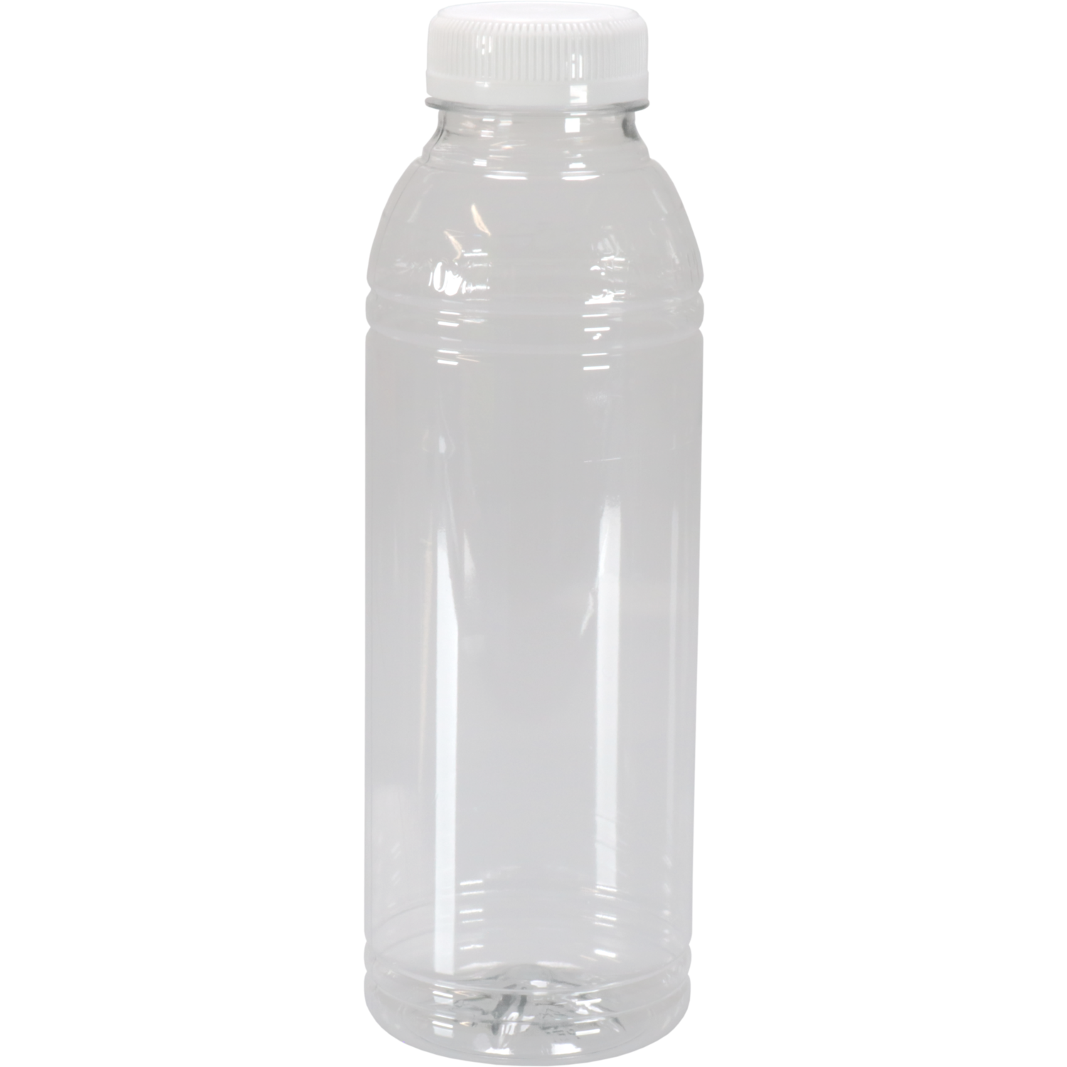 Fles, petfles, Gerecycled PET, met vaste dop, 500ml, transparant/wit 3