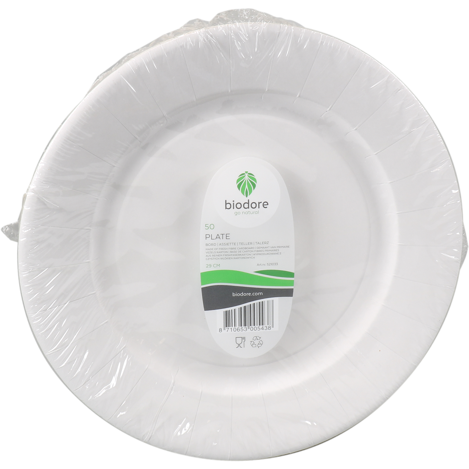 Biodore Bord, rond, 1-vaks, karton, Ø29cm, wit 2