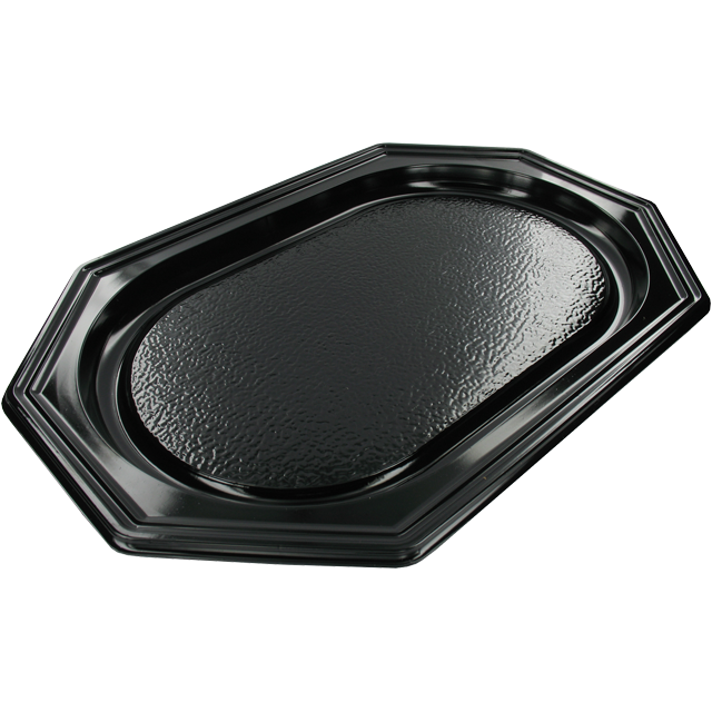 Schaal, cateringschaal, gerecycled PET, 8-hoekig, 550x335x25mm, zwart 1
