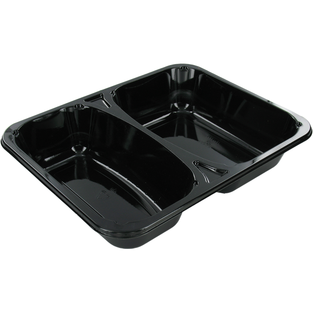 Bak, CPET, 2-vaks, 227x178x43mm, zwart 1
