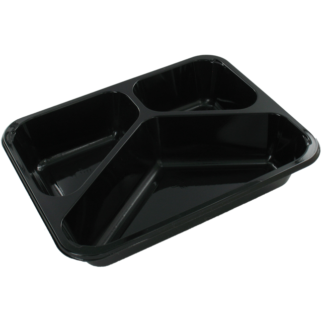 Bak, CPET, 3-vaks, menubak, 227x178x43mm, zwart 1