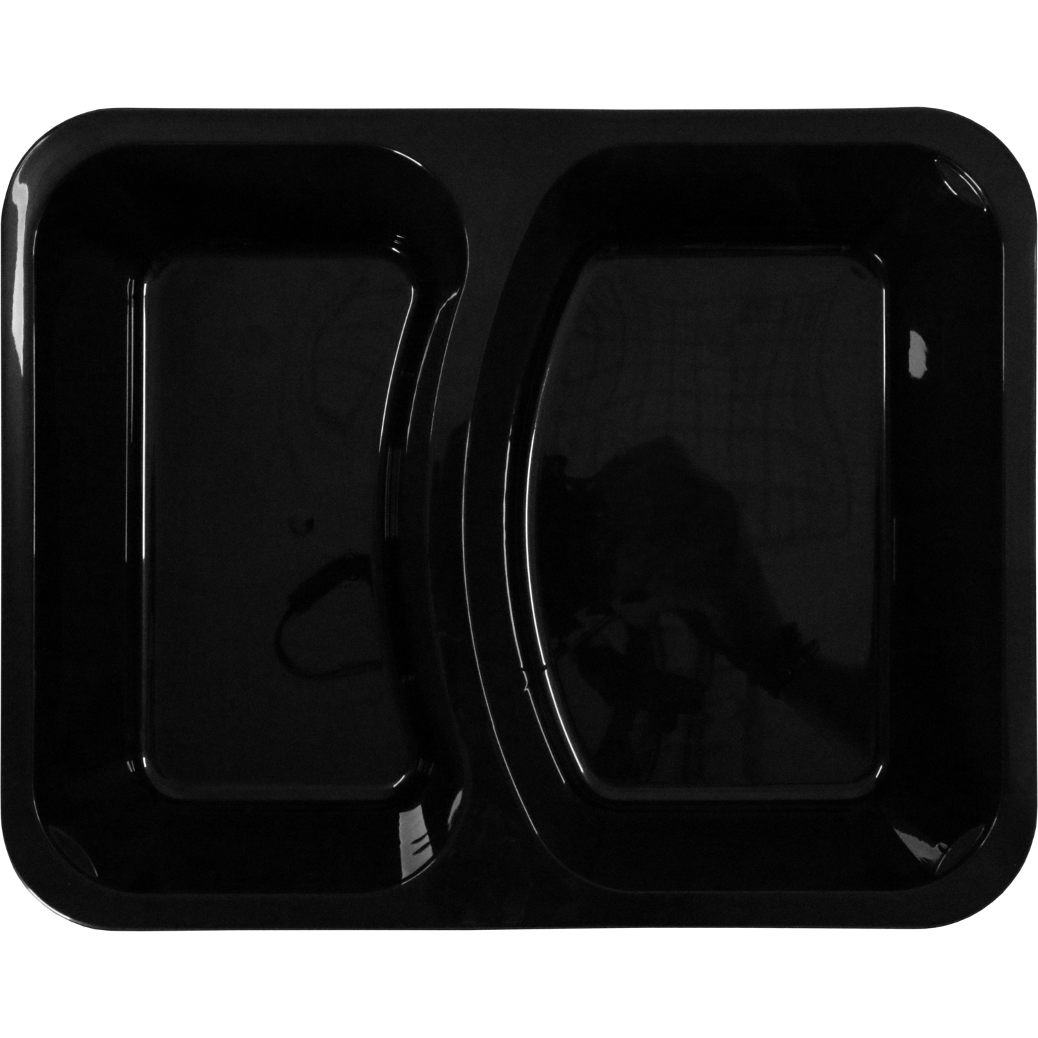Bak, PP, 2-vaks, spuitgiet, menubak, 228x178x45mm, zwart 2
