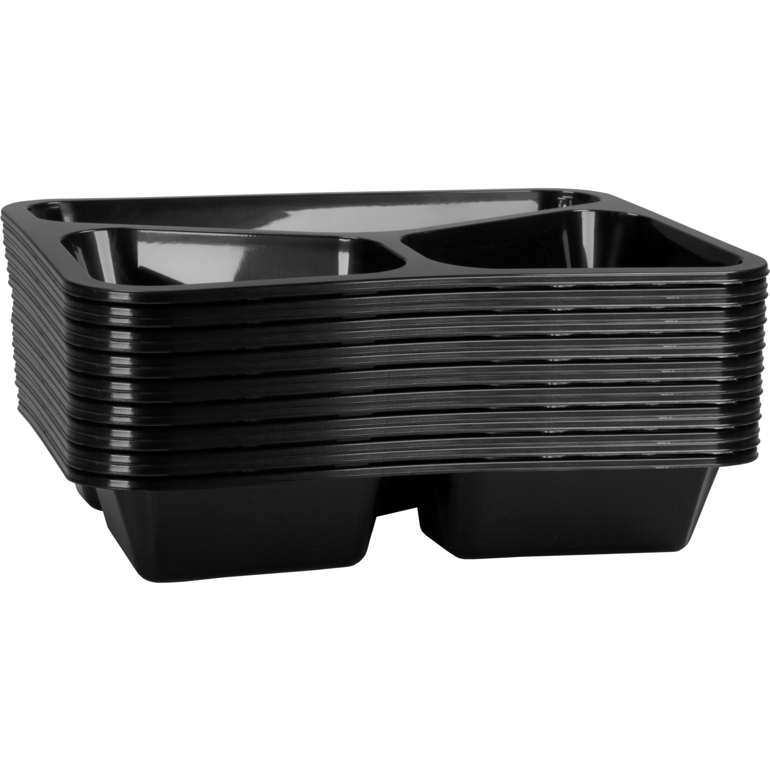 Bak, PP, 3-vaks, spuitgiet, menubak, 228x178x45mm, zwart 3