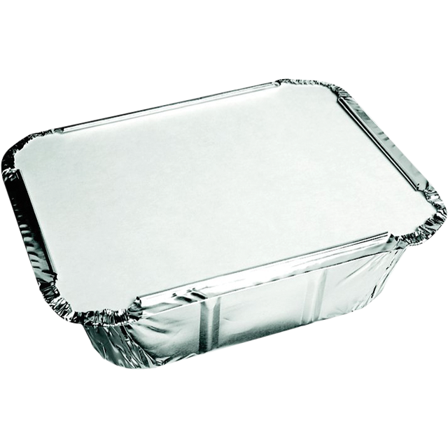 Bak, Aluminium, 450ml, opstaande rand, incl. deksel, 142x116x41mm, zilver 1
