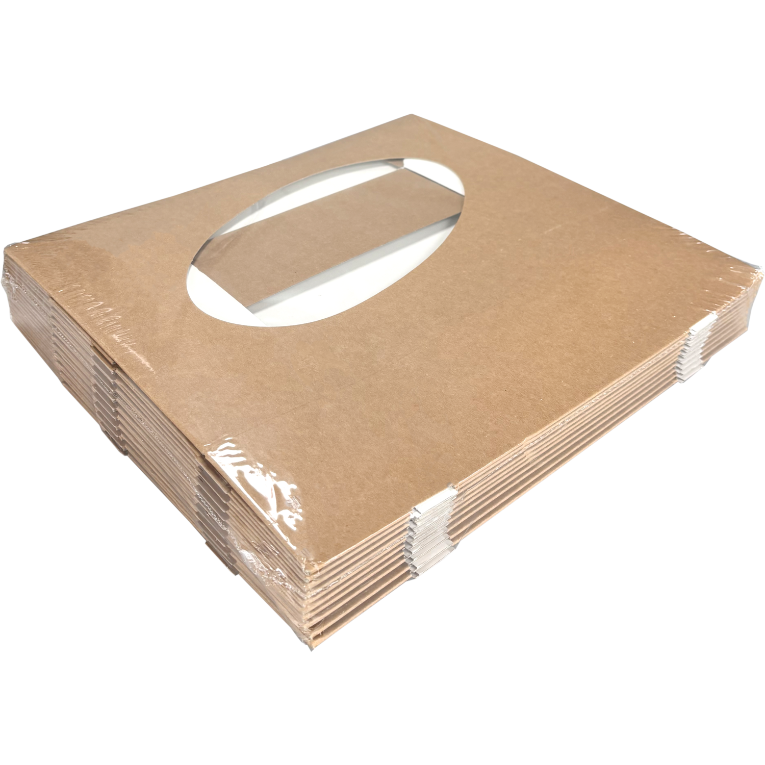  Cateringdoos, karton + PET, 360x250x80mm, met venster, bruin/wit 5
