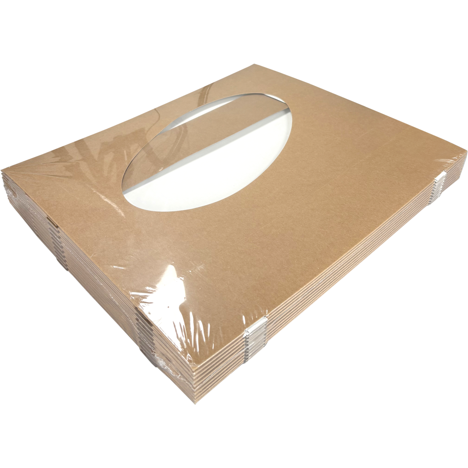  Cateringdoos, karton + PET, 460x310x80mm, met venster, bruin/wit 5