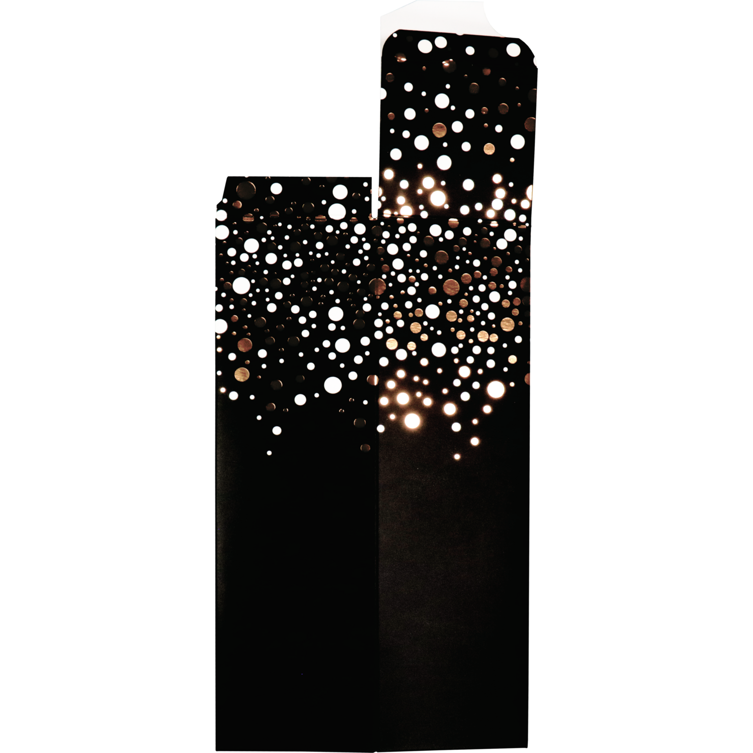  Flesdoos, Party Spot-On, golfkarton, 1 fles, 93x93x330mm, zwart/wit/goud 3