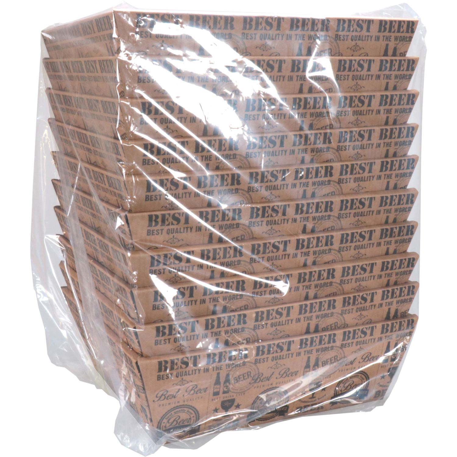 Mand, golfkarton, biermand, 31x29x10cm, vierkant, bruin 5