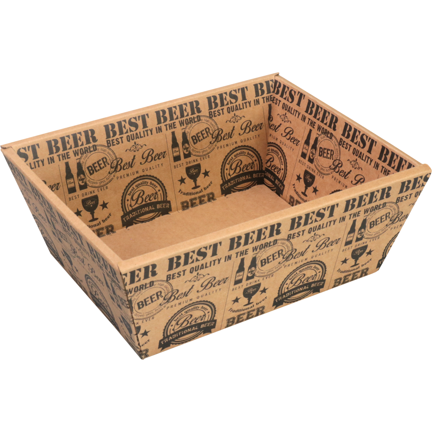 Mand, golfkarton, biermand, 26x21x bruin/zwart 2