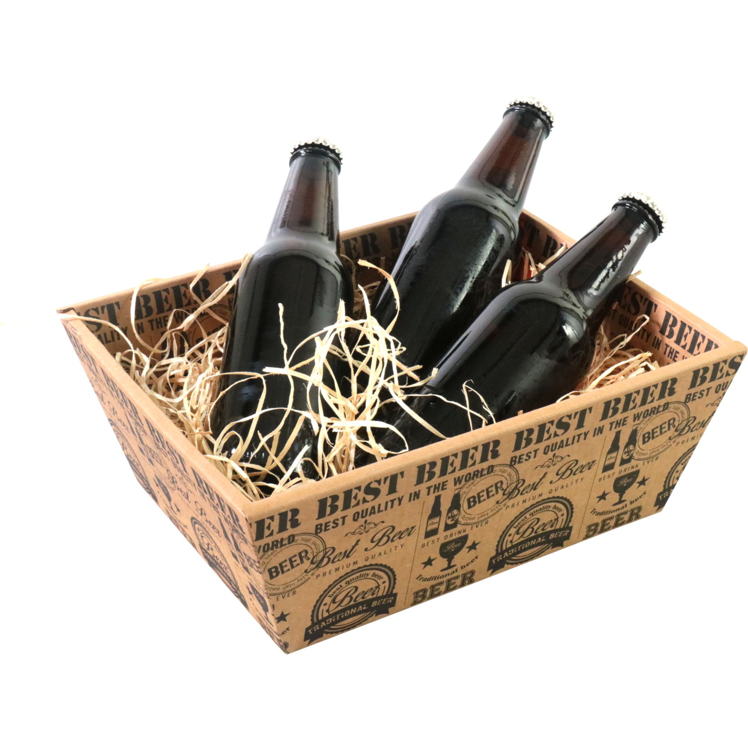 Mand, golfkarton, biermand, 26x21x bruin/zwart 3