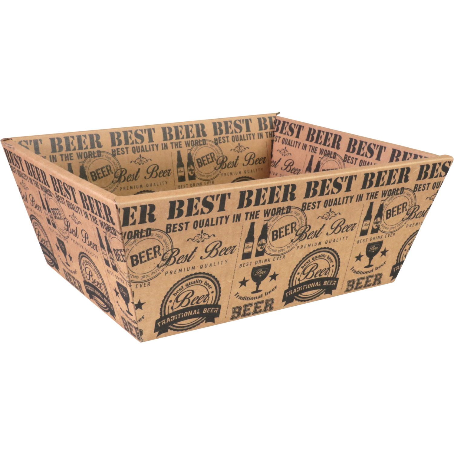 Mand, golfkarton, biermand, 26x21x bruin/zwart 1