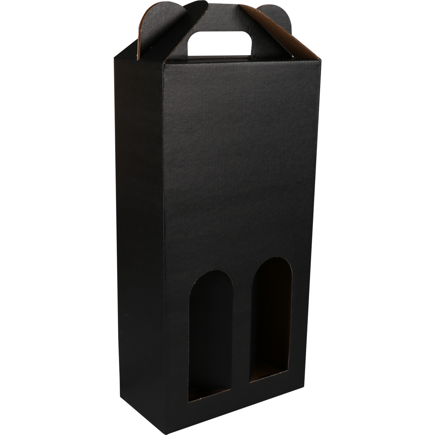 Draagkarton, Basic line, 2 flessen, golfkarton, zwart 2