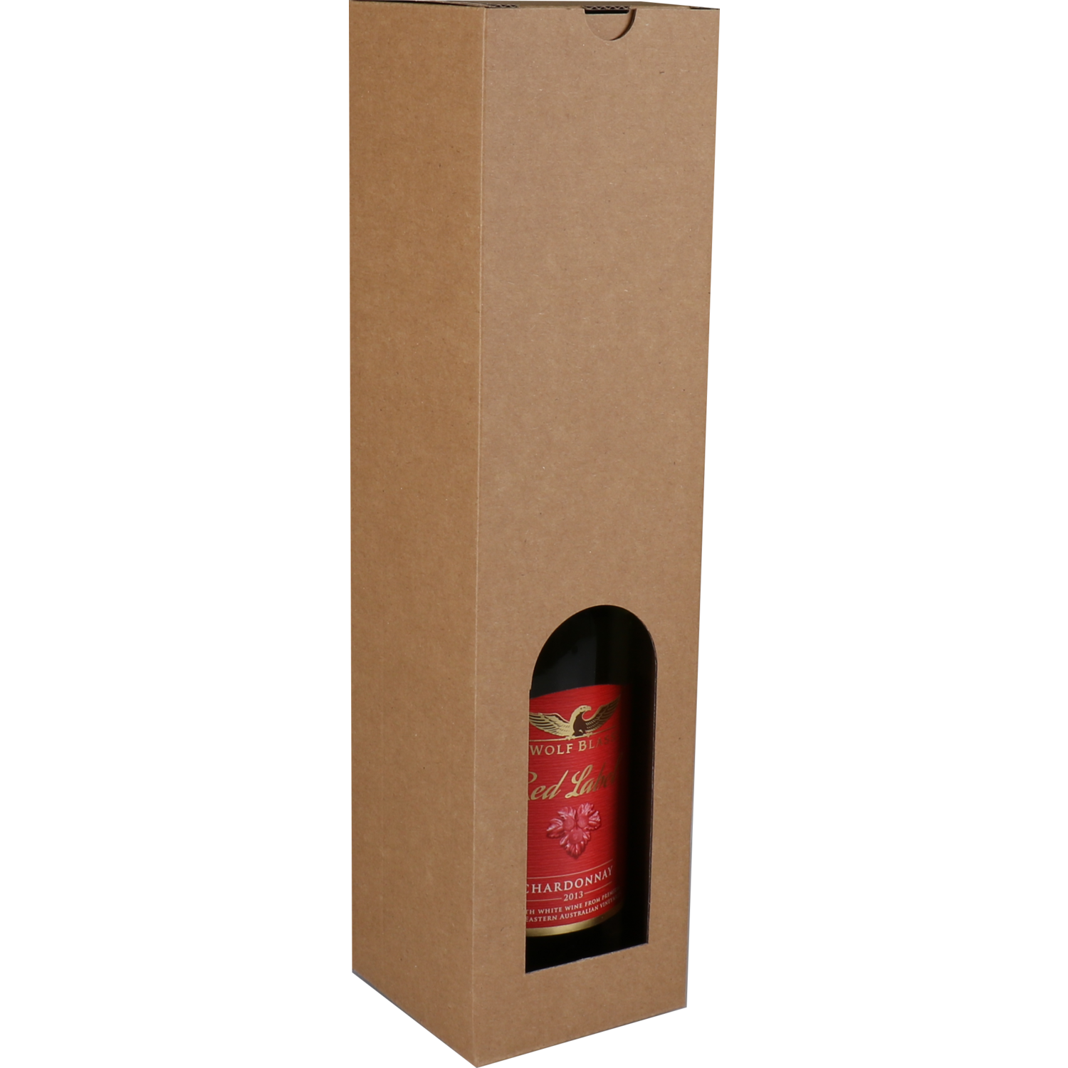  Flesdoos, Basic line, golfkarton, 1 fles, 88x87x350mm, bruin 1