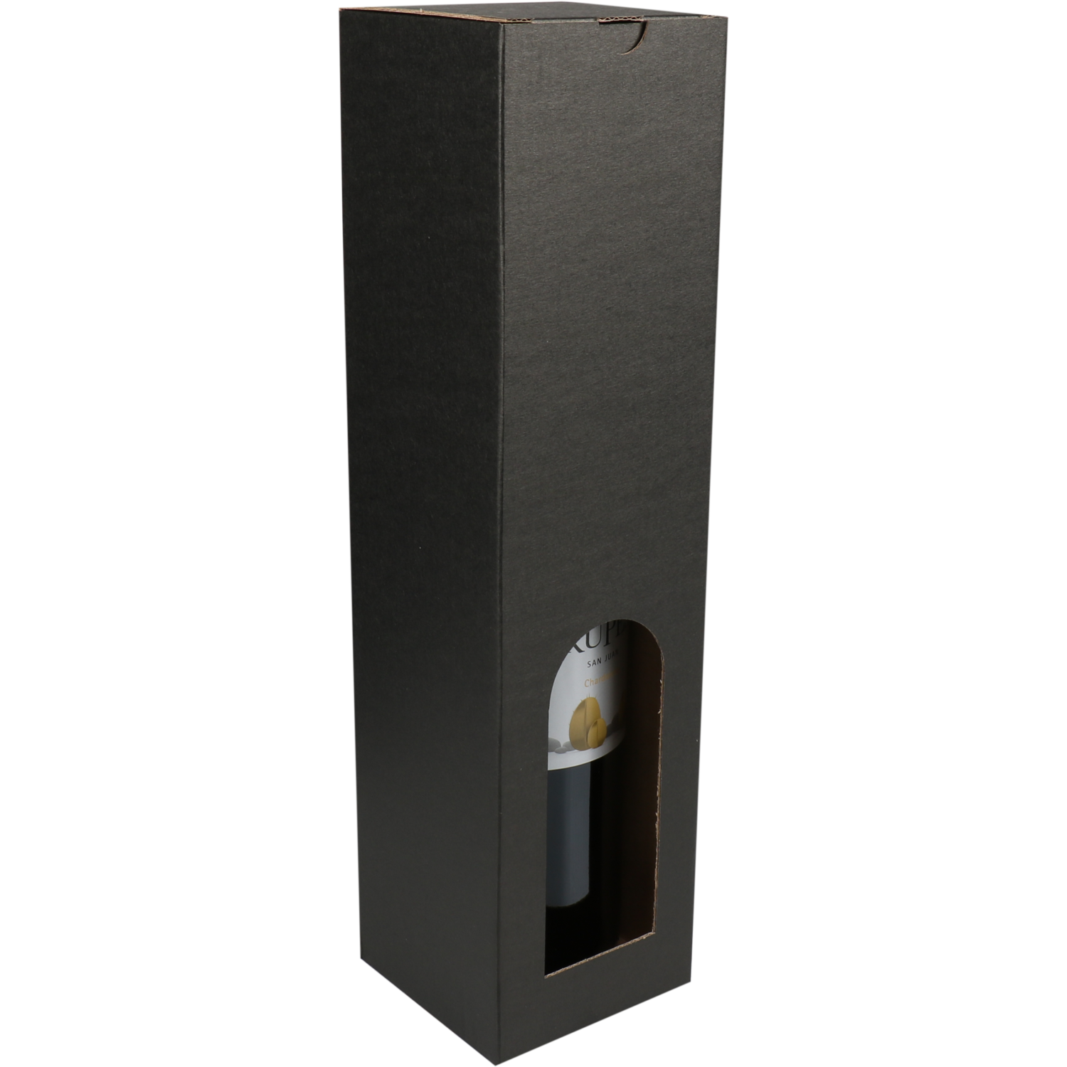  Flesdoos, Basic line, golfkarton, 1 fles, 88x87x350mm, zwart 1