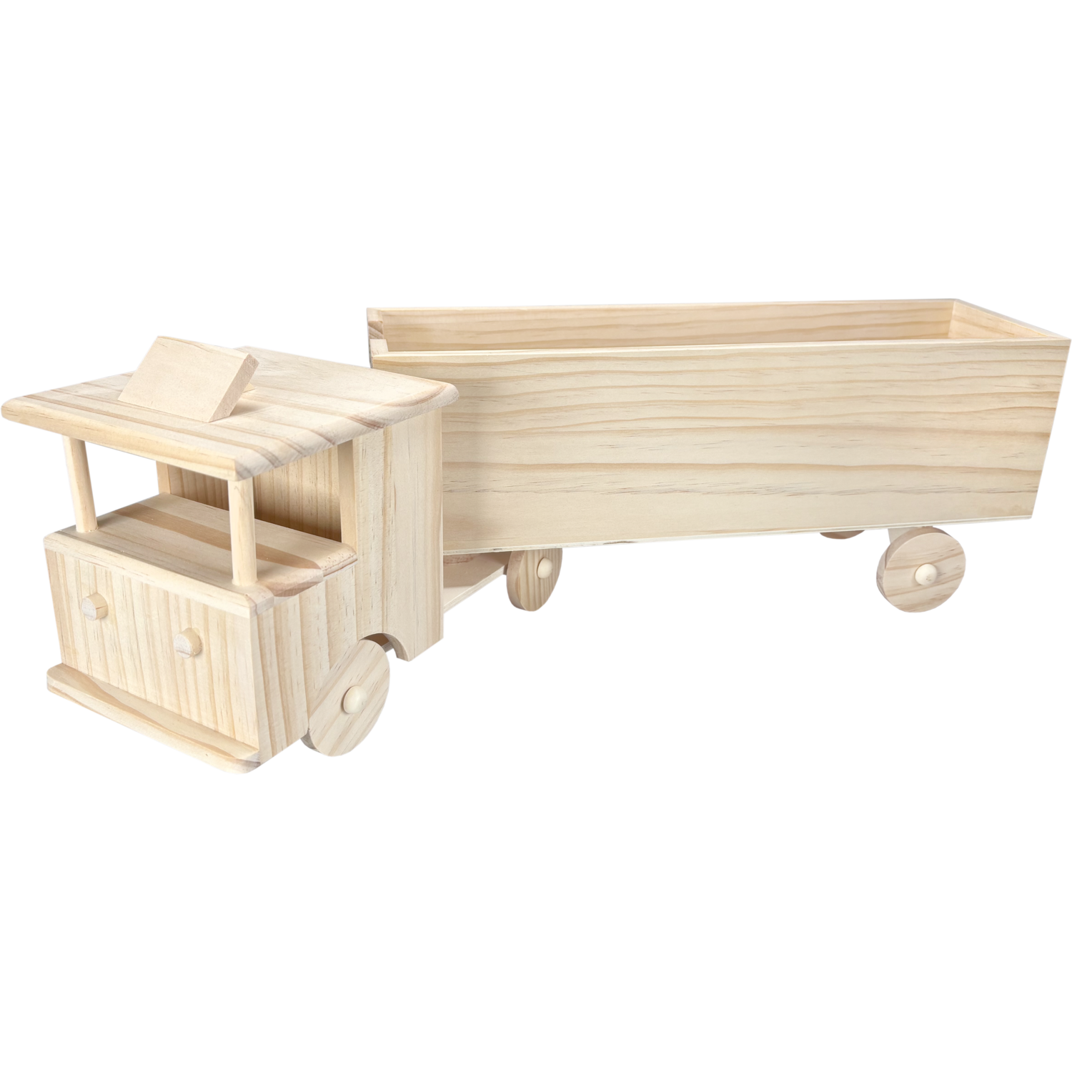 Vrachtwagen, 51x12.5x15.5cm, hout, naturel 4