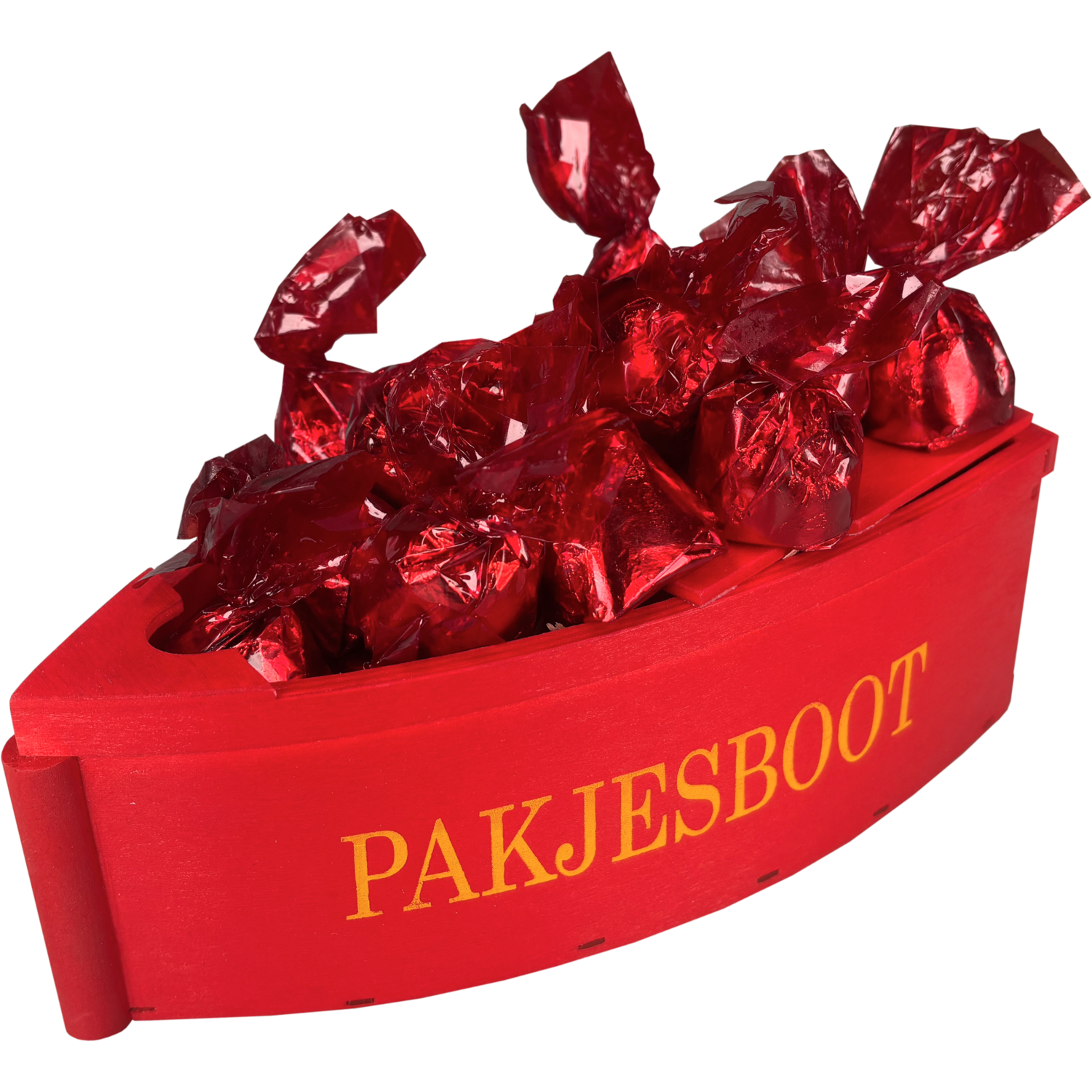 Pakjesboot, 20x10x7cm, hout, rood 3