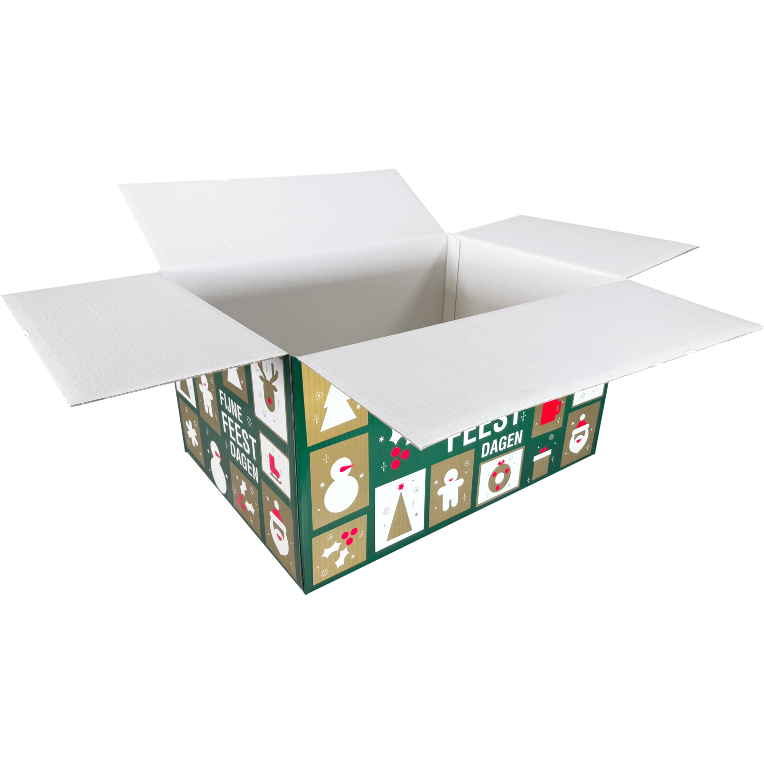  Kerstpakketdoos, Tegels, golfkarton, 55x39x30cm, Kerstmis, e,  2