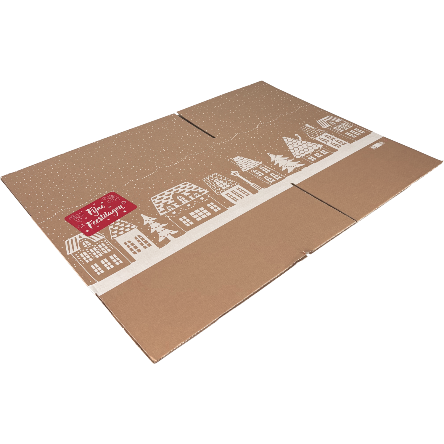  Kerstpakketdoos, Huisjes, golfkarton, 55x39x30cm, Kerstmis, e,  5