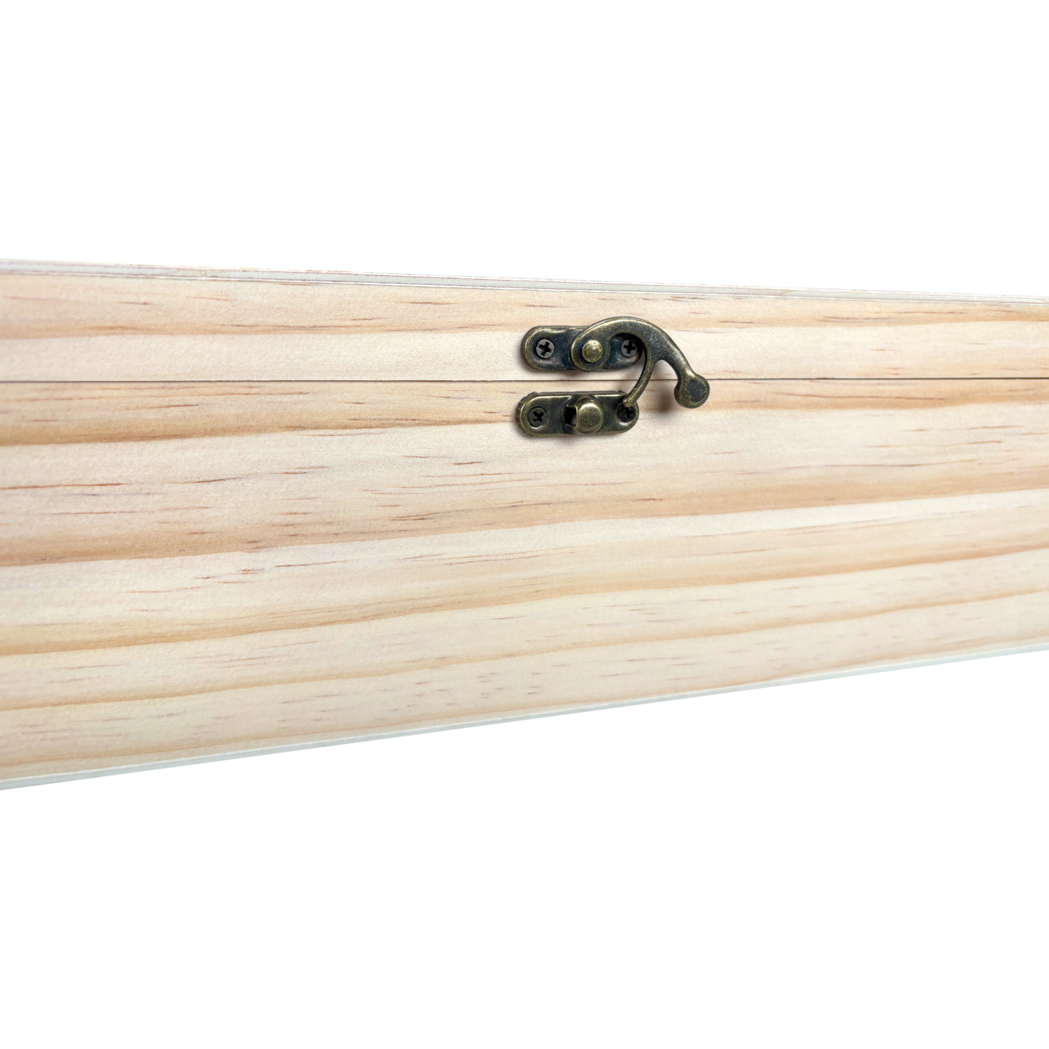 Wijnkist, 1 fles, scharnierdeksel, 340x95x95mm, hout, naturel 3