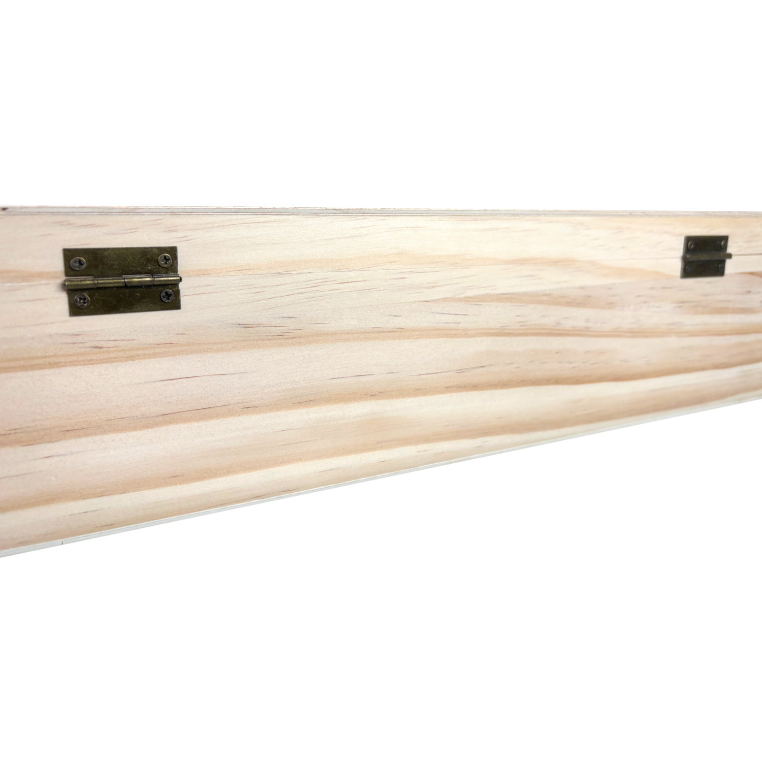 Wijnkist, 1 fles, scharnierdeksel, 340x95x95mm, hout, naturel 4