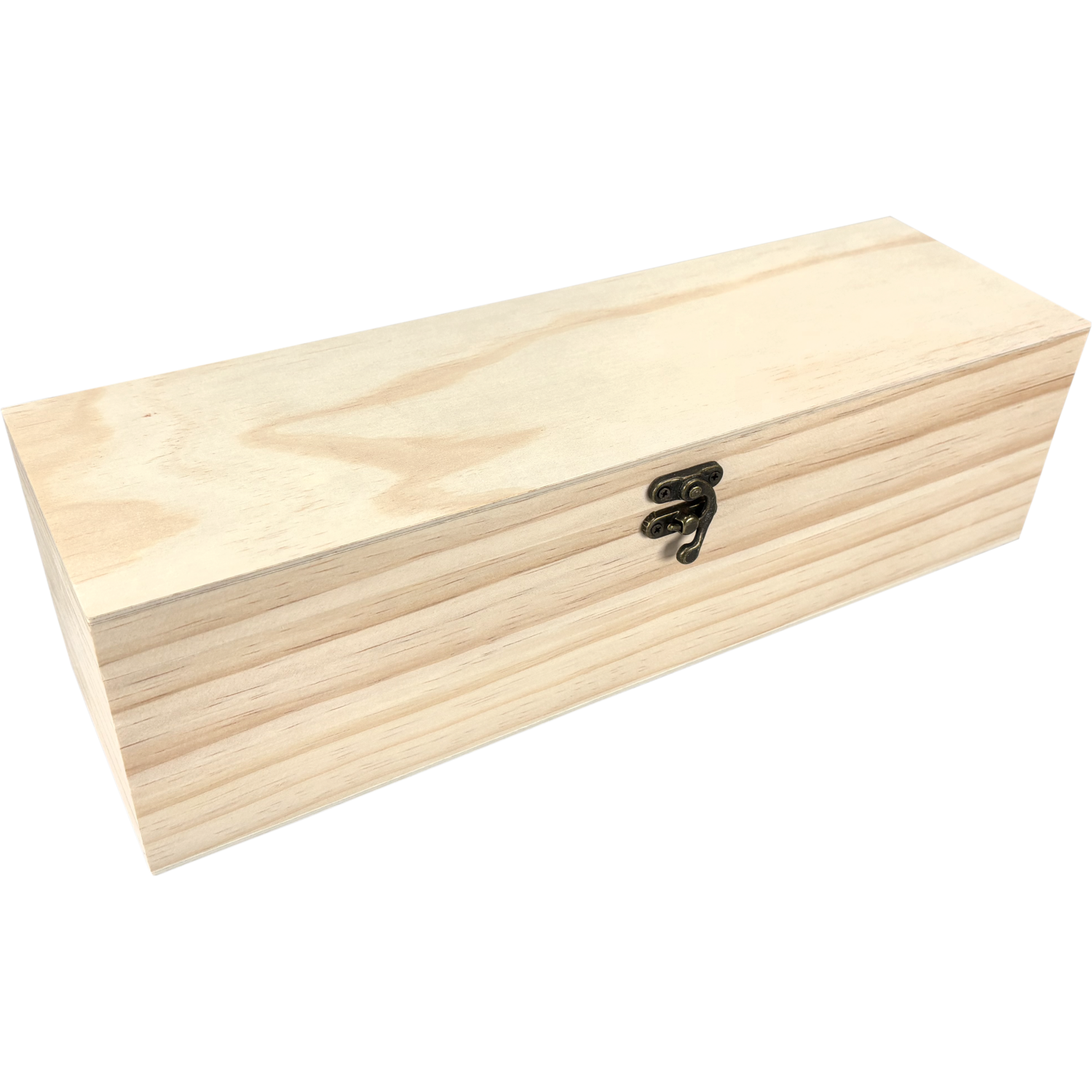 Wijnkist, 1 fles, scharnierdeksel, 340x95x95mm, hout, naturel 6