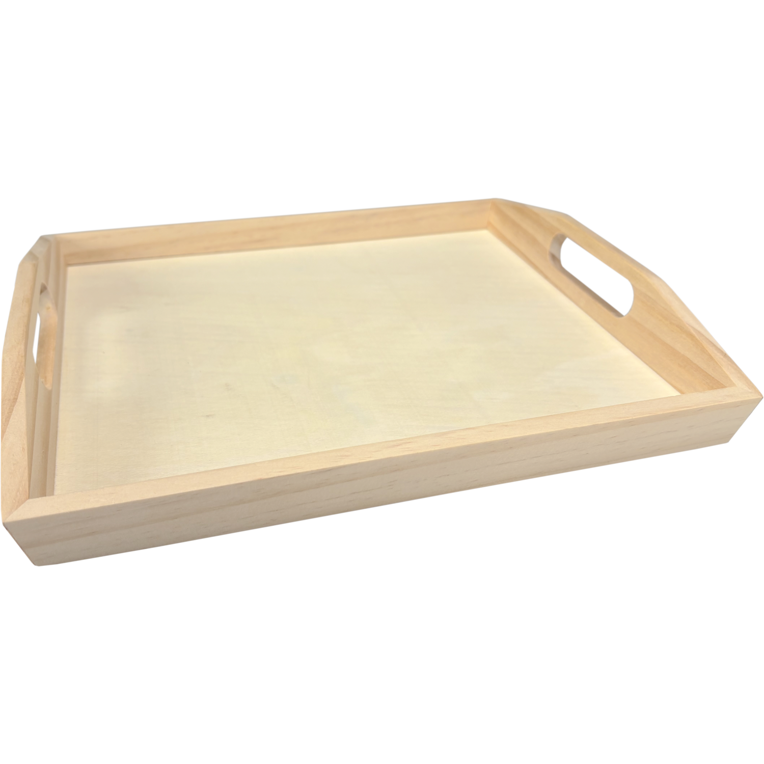 Dienblad, 27x24x4cm, met handgrepen, hout, naturel 2
