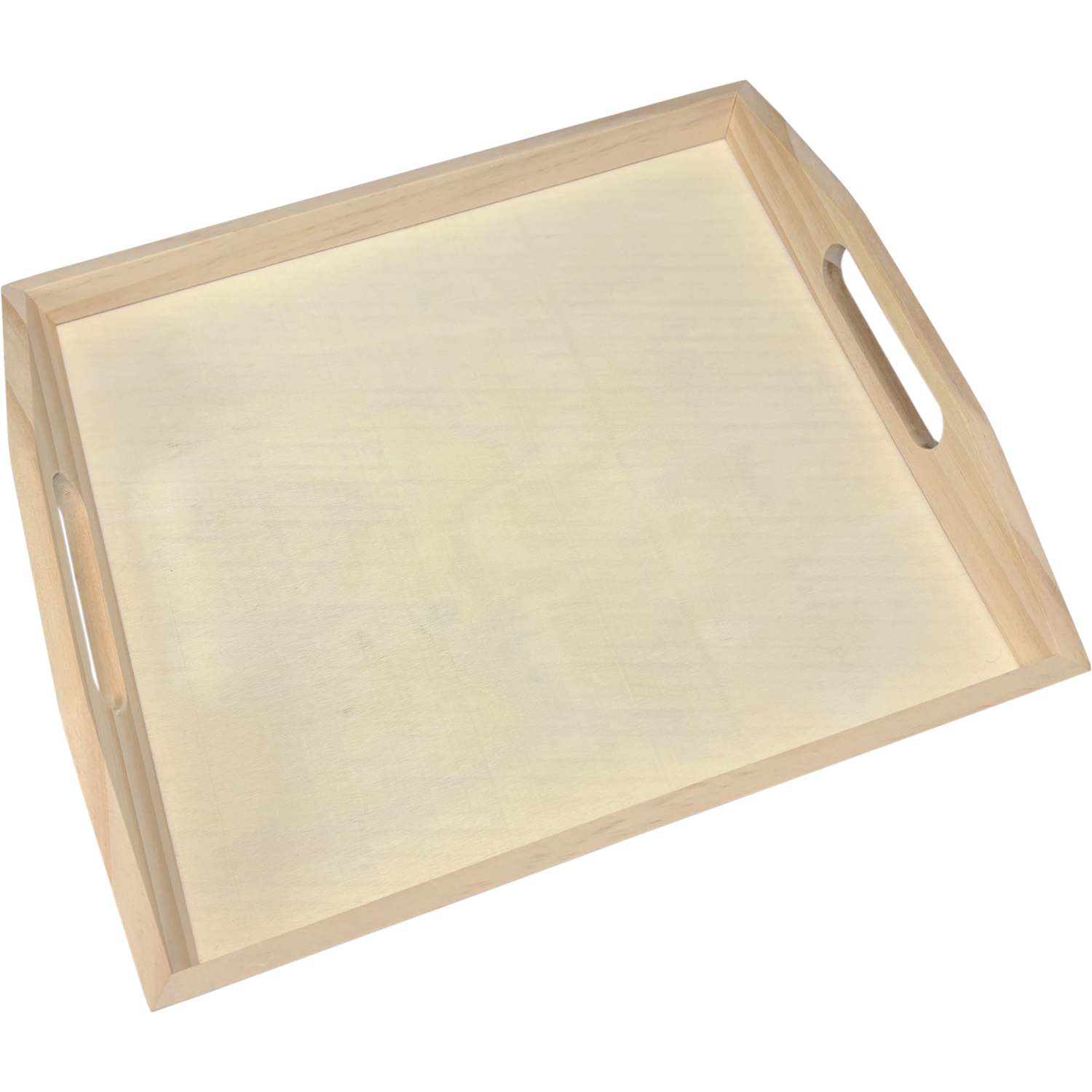 Dienblad, 27x24x4cm, met handgrepen, hout, naturel 3