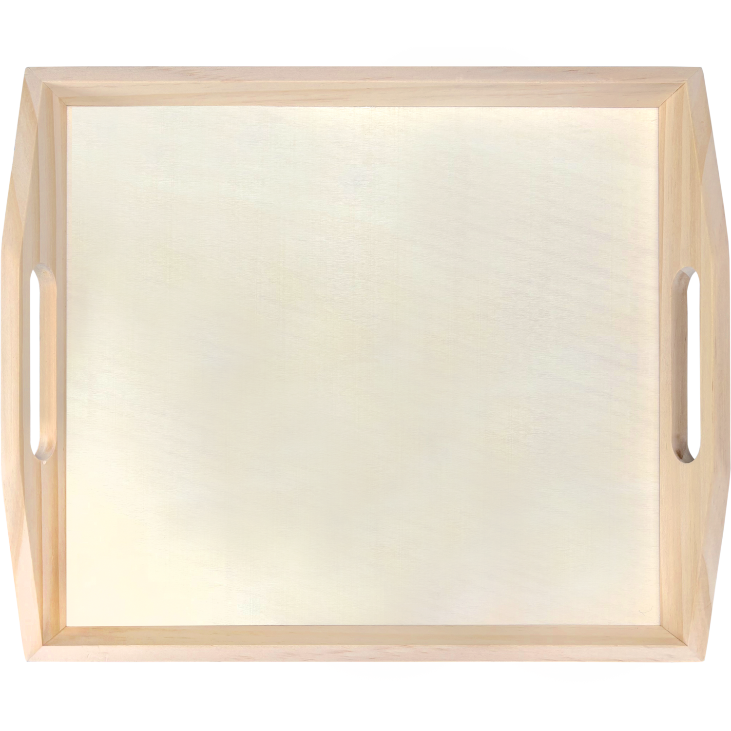 Dienblad, 27x24x4cm, met handgrepen, hout, naturel 4