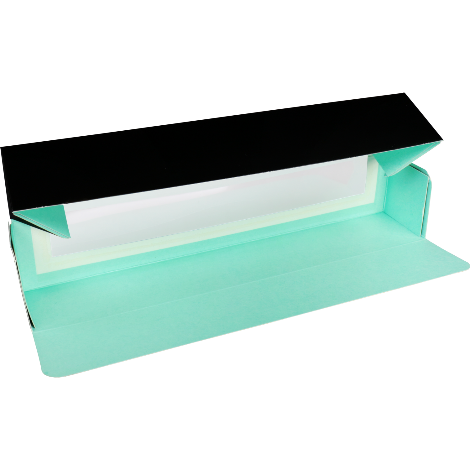  Macarondoosje, karton + PP, 260x47x47mm, zwart/mintgroen 2