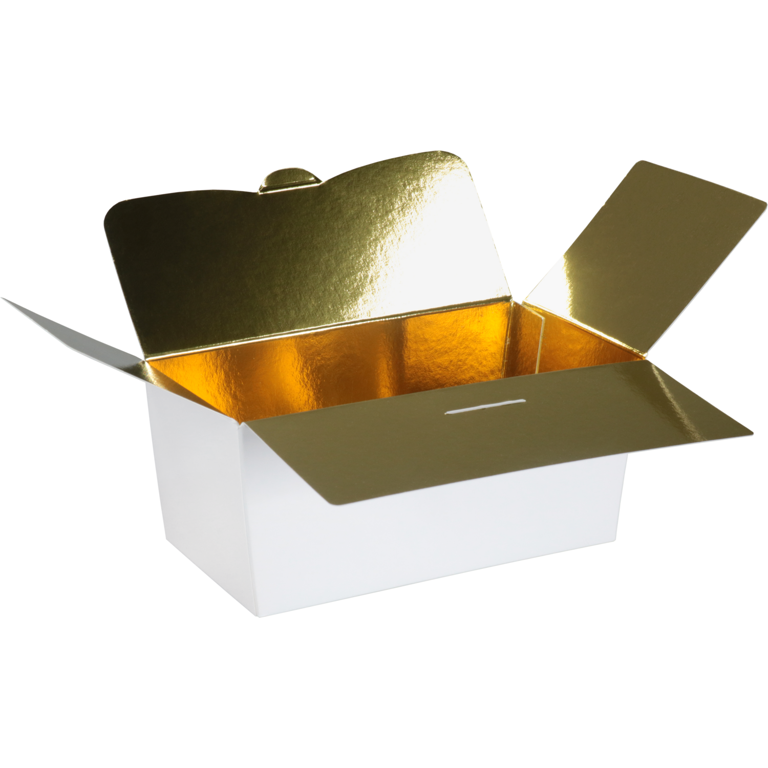 Ballotin, karton + PP, 250gr, 113x62x55mm, wit/goud 2