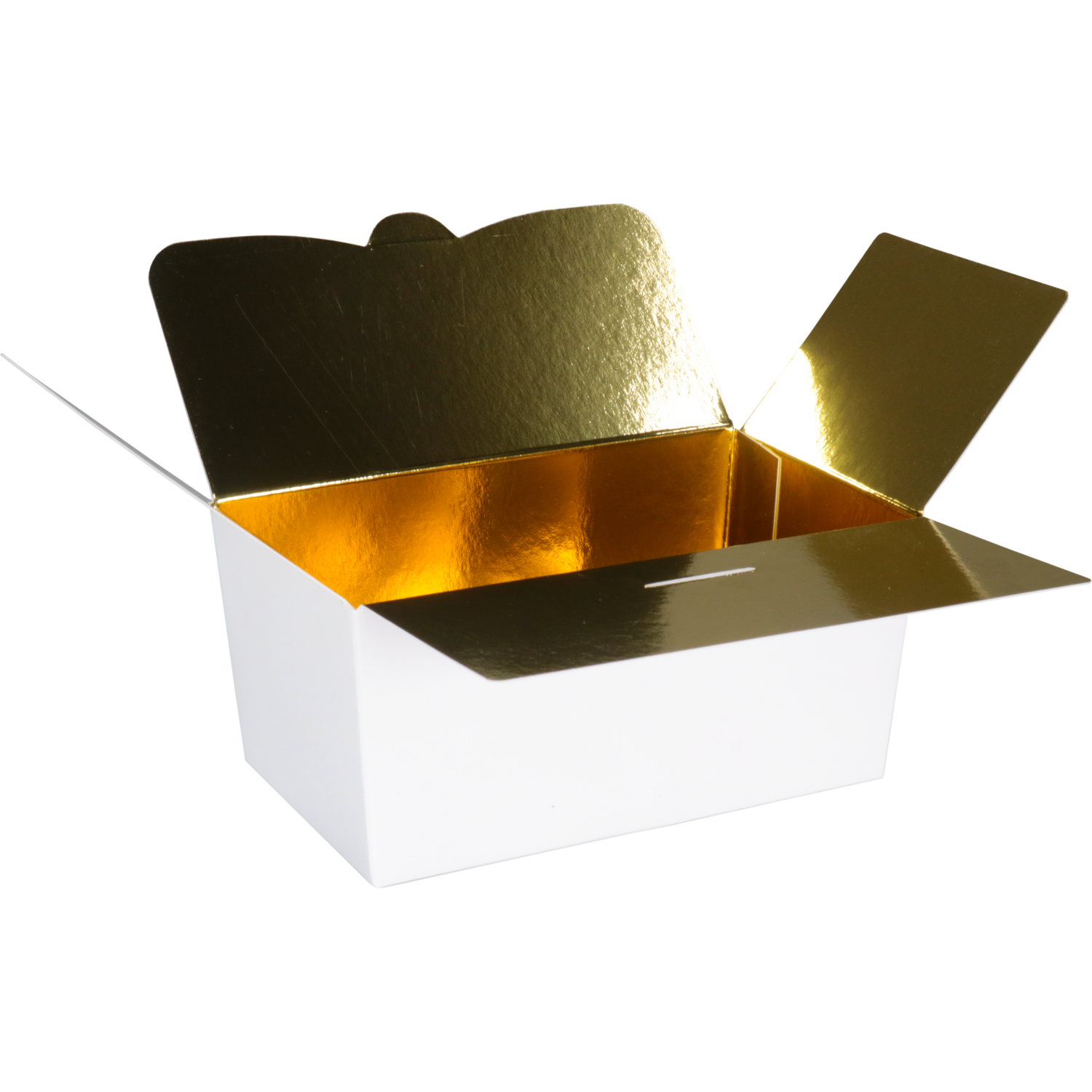 Ballotin, karton + PP, 375gr, 125x73x62mm, wit/goud 2