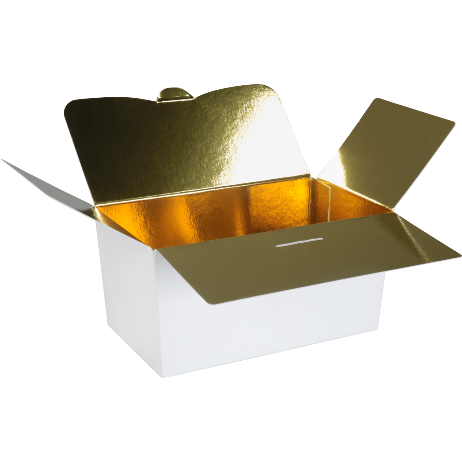 Ballotin, karton + PP, 500gr, 132x76x70mm, wit/goud 2