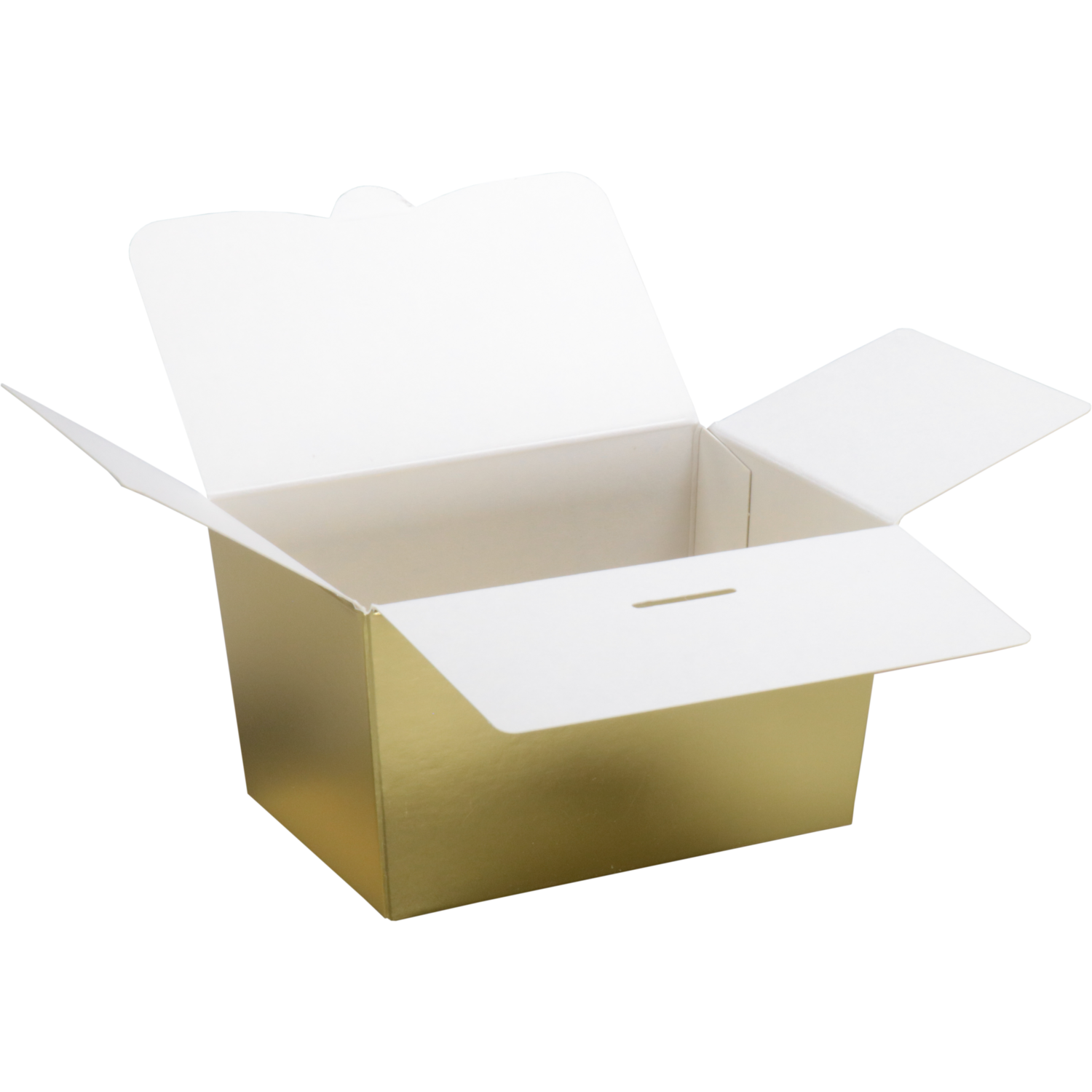 Ballotin, karton + PP, 150gr, 89x60x55mm, goud/wit 2