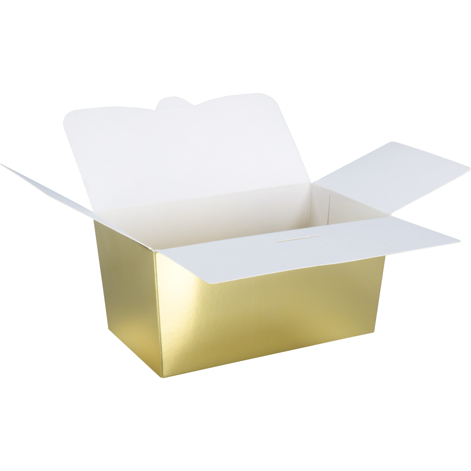 Ballotin, karton + PP, 500gr, 132x76x70mm, goud/wit 2