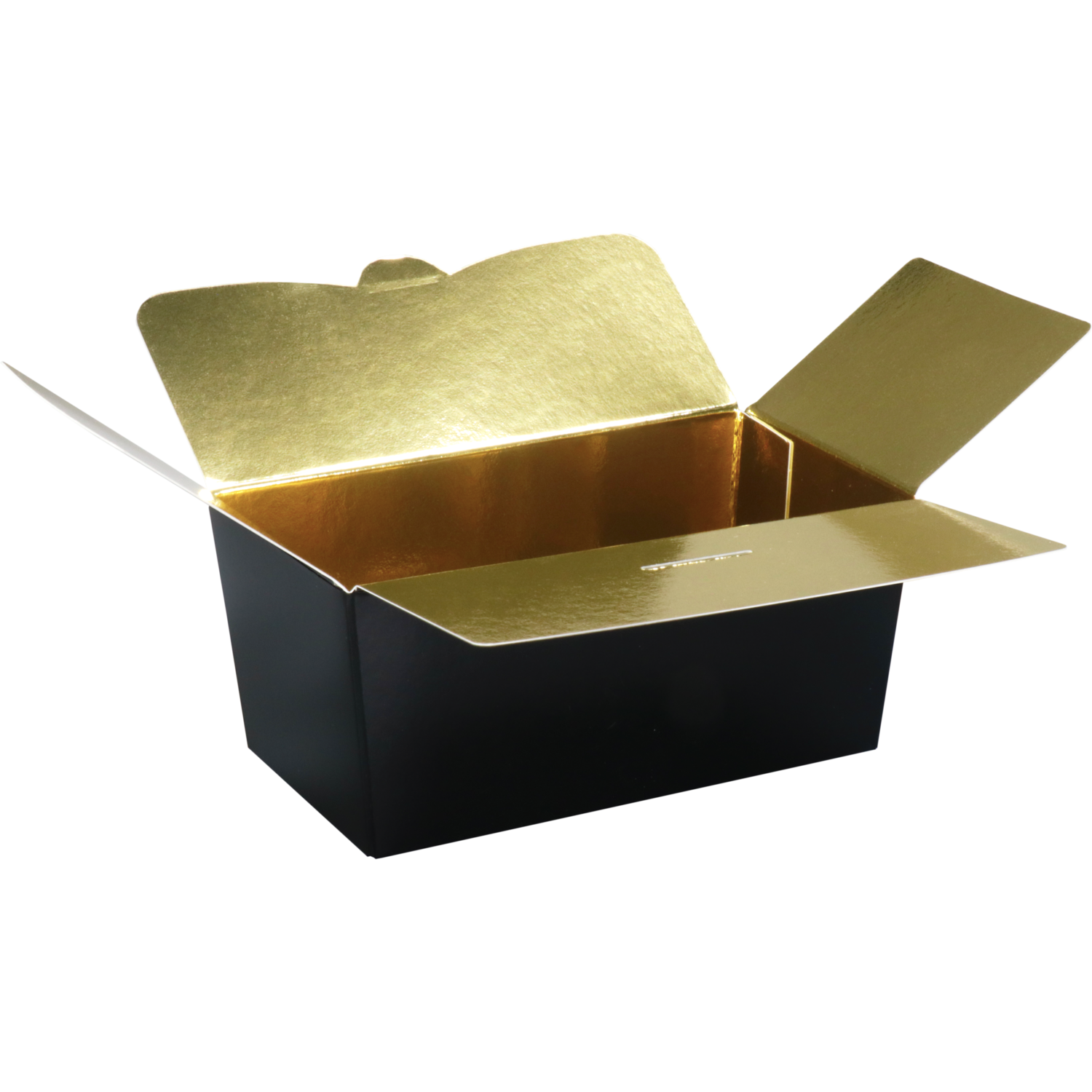 Ballotin, karton + PP, 250gr, 113x62x55mm, zwart/goud 2