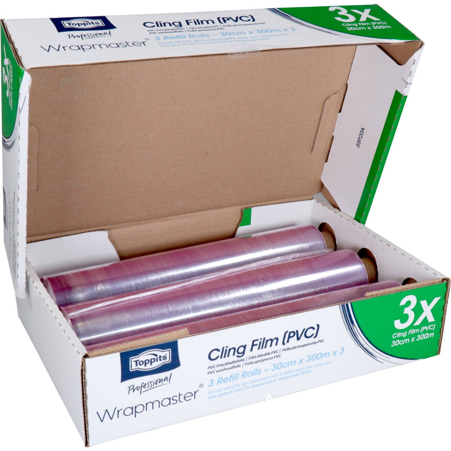 Folie, wrapmaster-rekfolie, PVC, WM 3000, 300m, 300mm,  3