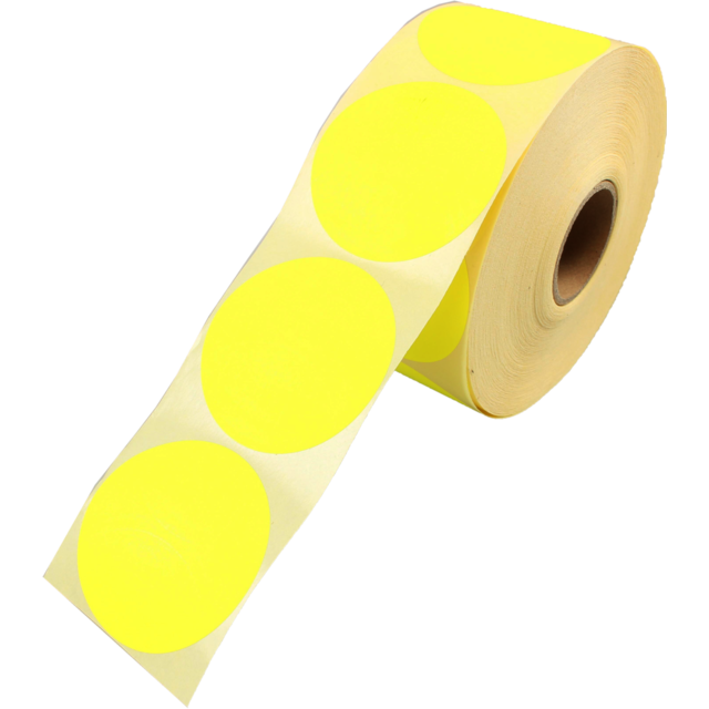 Etiket, Reclame-etiket, papier, permanent, ∅62mm, fluor/geel 1