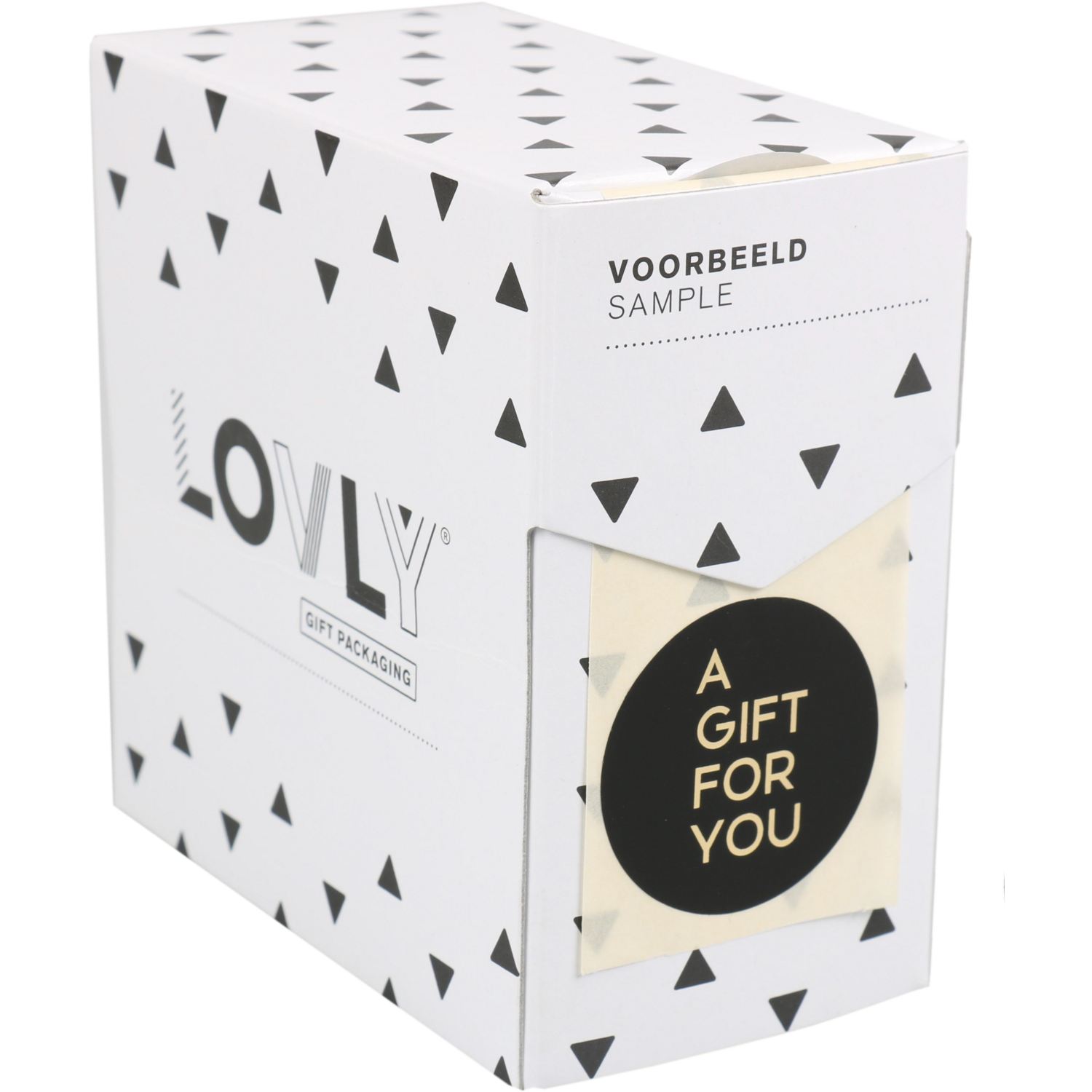 Etiket, papier, A gift for you, ∅40mm, zwart/goud 2