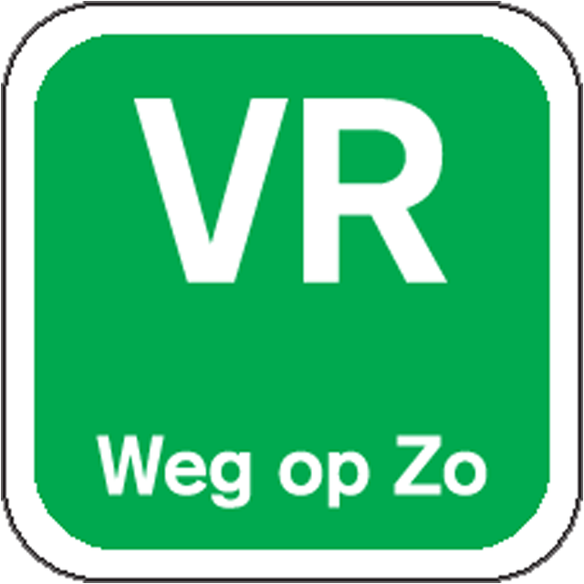 Label, VR weg op, papier, afwasbaar, 19x19mm, groen 1