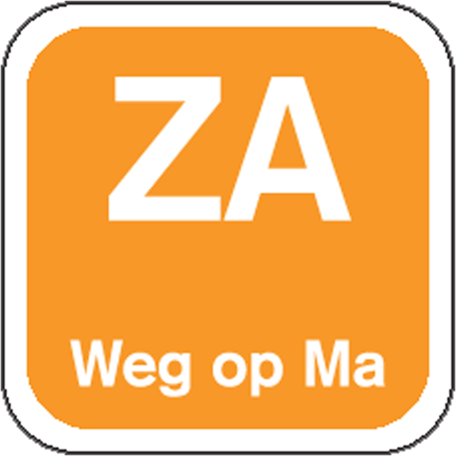 Label, ZA weg op, papier, afwasbaar, 19x19mm, oranje 1