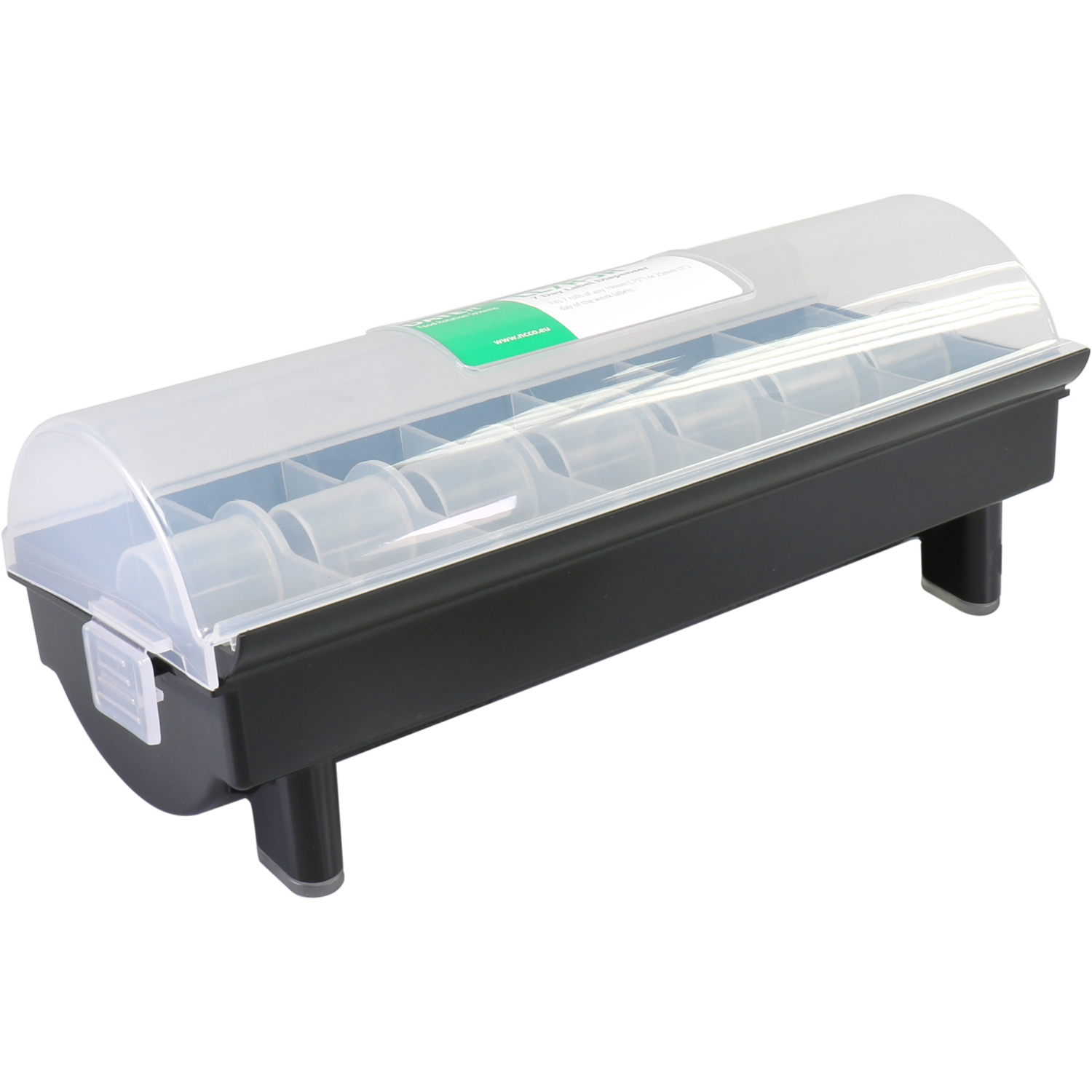  Labeldispenser, excl. 7 rollen ma/zo, 9.5x10x zwart/transparant 1