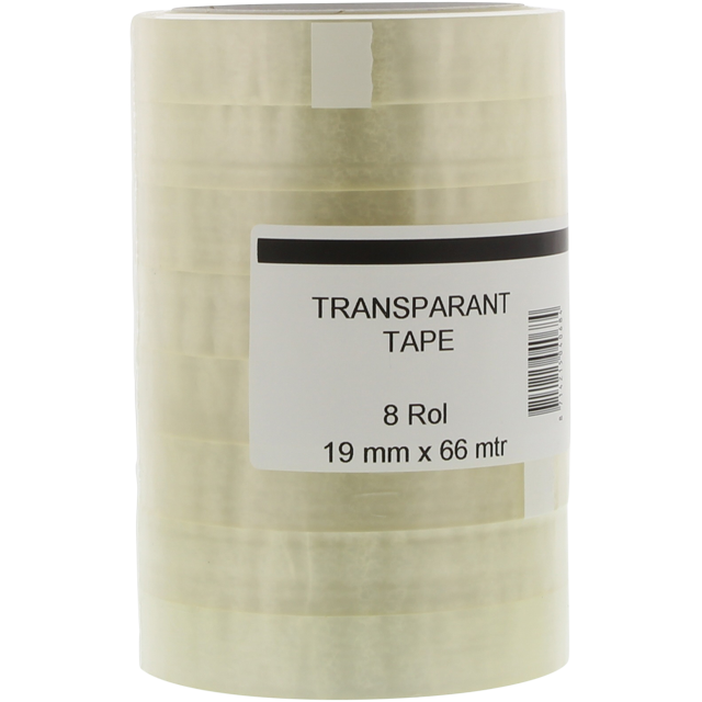  Officetape, PP, 19mm, 66m, pak à 8 rollen, transparant 1