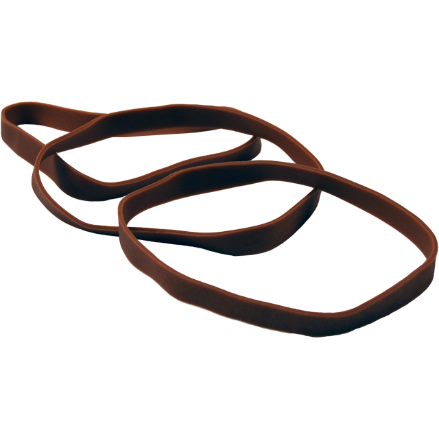 Elastiek, Postelastiek, rubber, nr. 28, 500gr, 155mm, ca. 120 stuks per doosje, bruin 1