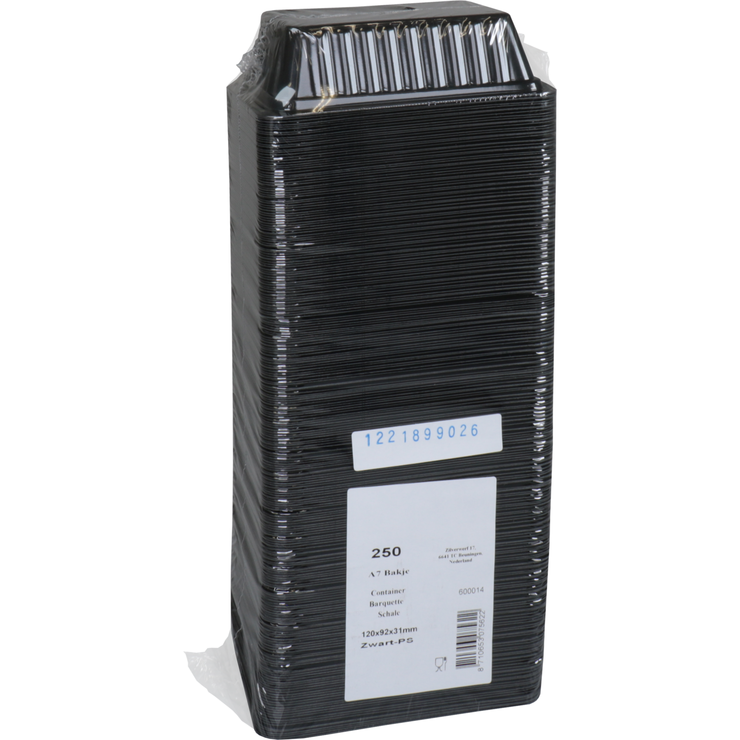 Bak, PS, A7, snackbak, 120x92x31mm, zwart 3