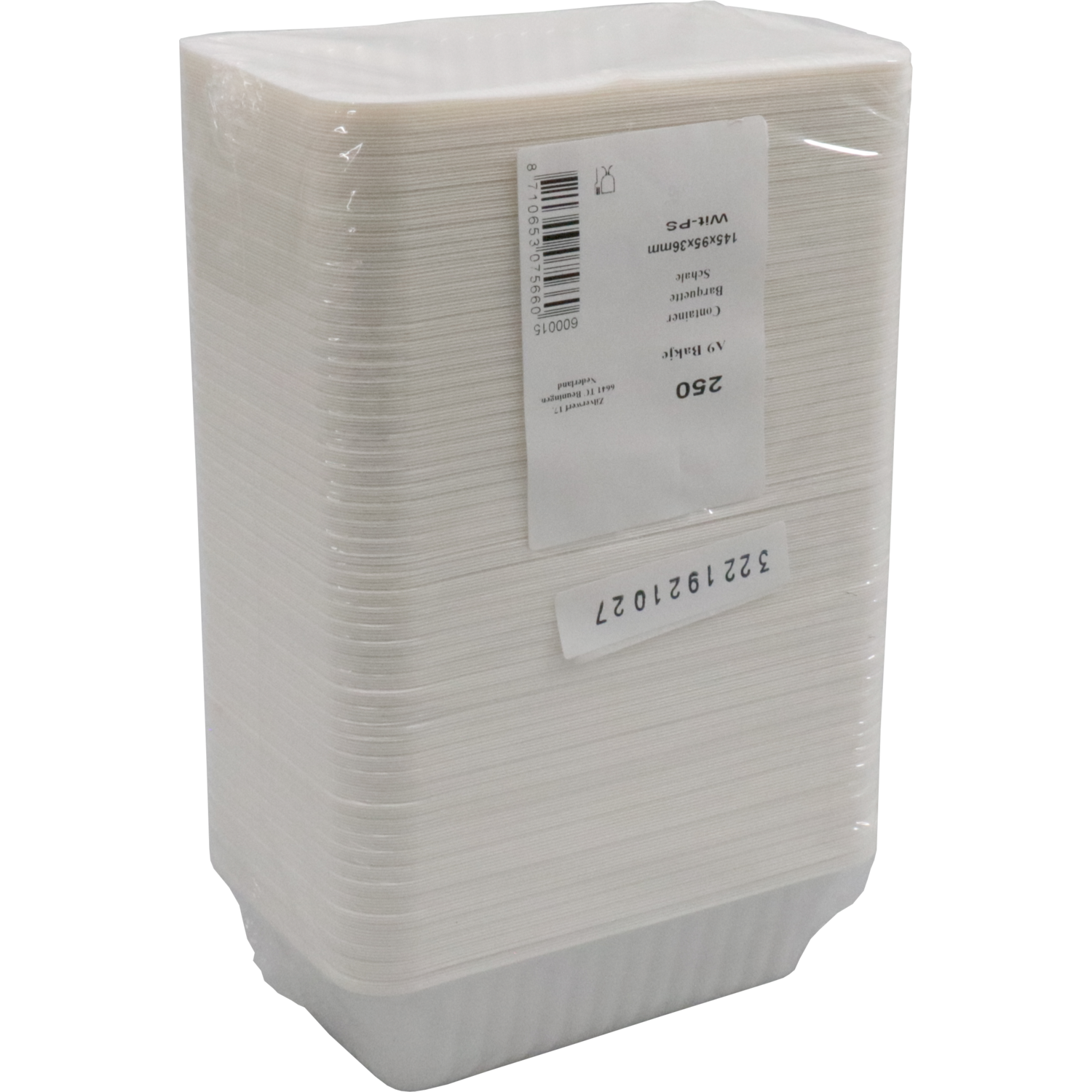 Bak, PS, A9, snackbak, 145x95x36mm, wit 3