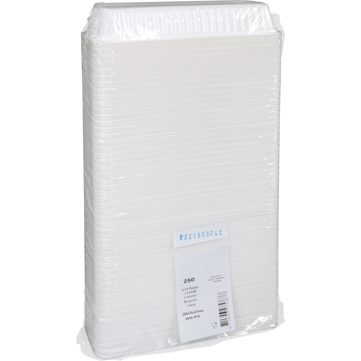 Bak, PS, A18, snackbak, 205x76x31mm, wit 3