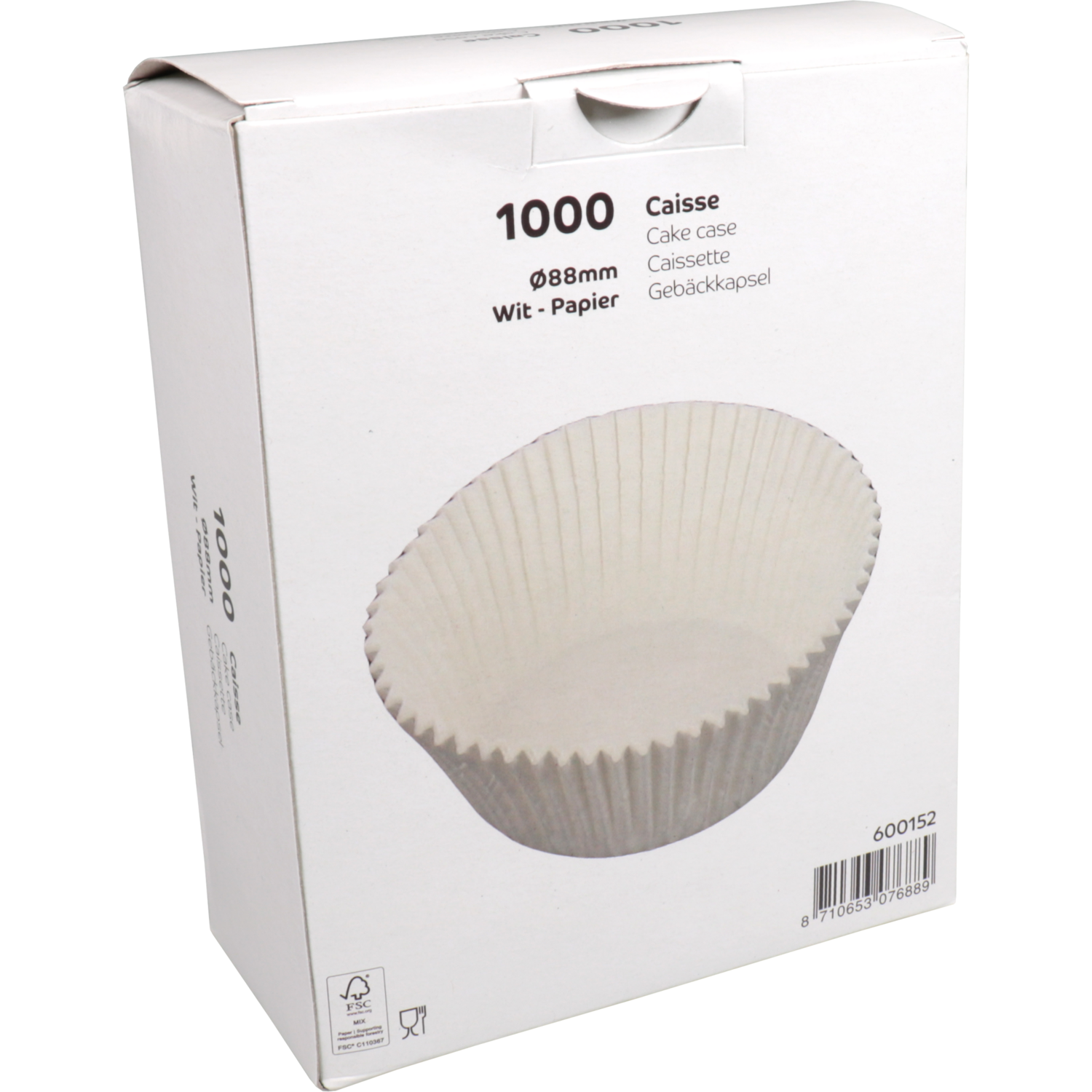 Caisse, papier, rond, Ø88mm, wit 3