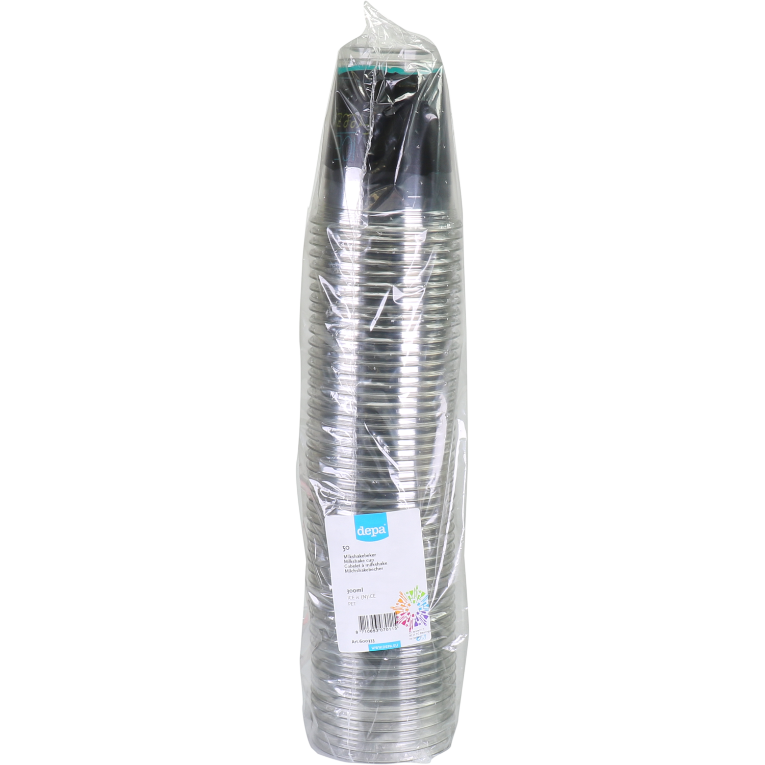 Depa, Milkshakebeker, ICE is (N)ICE, Gerecycled PET, 500ml, 22oz, Ø90mm, transparant/blauw 2