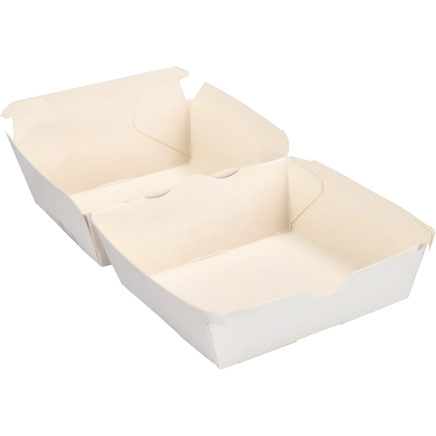 Bak, Karton + kleicoating, TASTY, hamburgerbak, 90x90x70mm, wit 3