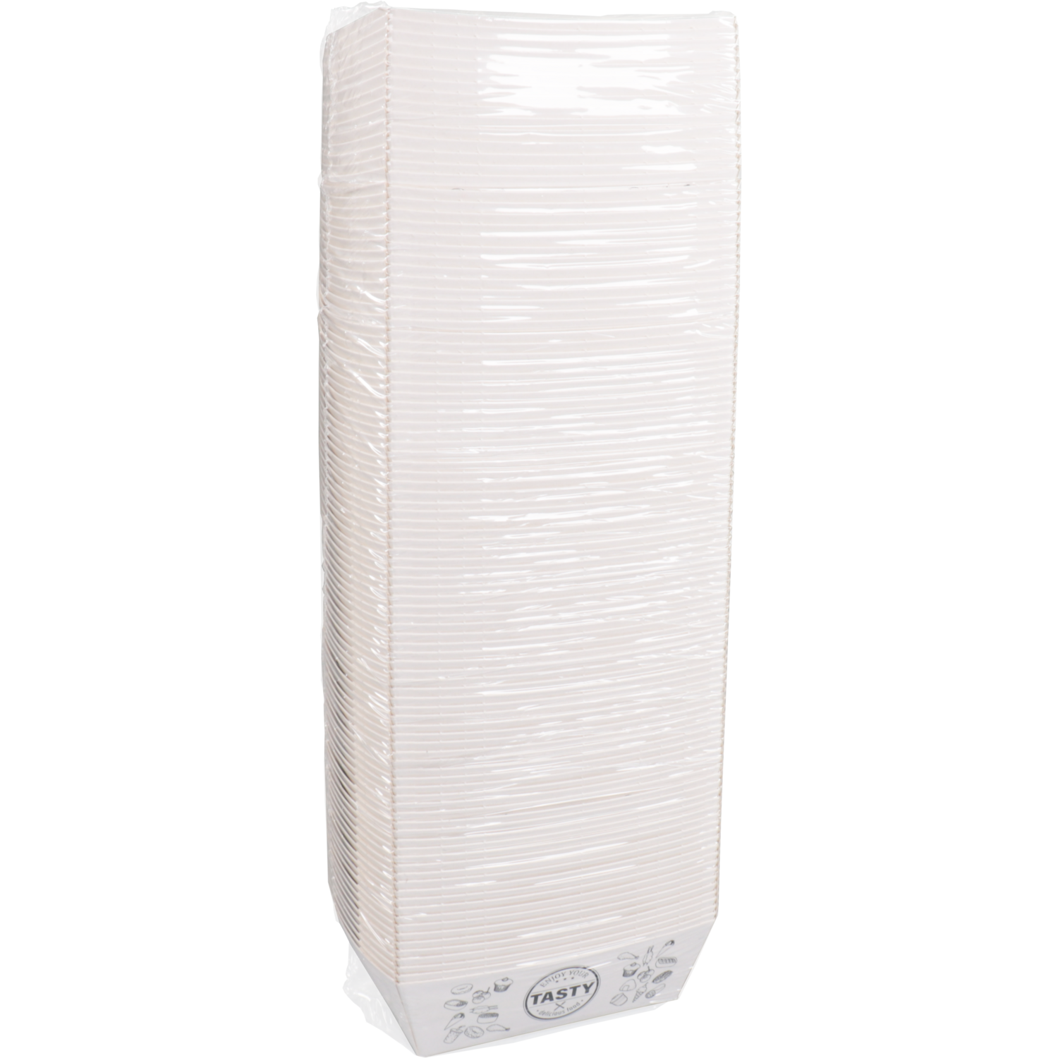 Bak, Karton + kleicoating, A7, TASTY, snackbak, 90x70x35mm, wit 2